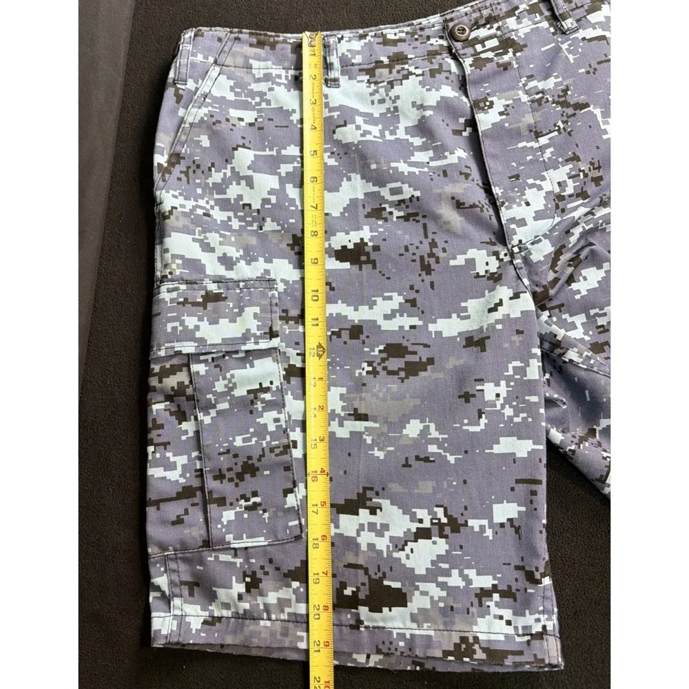 Rothco BDU Combat Shorts Mens XL Digital Camo Cargo Tactical Adjustable Blue